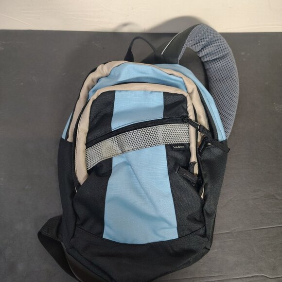 LL Bean Crossbody Mini Sling Backpack Travel Bag Blue Black - Picture 3 of 11